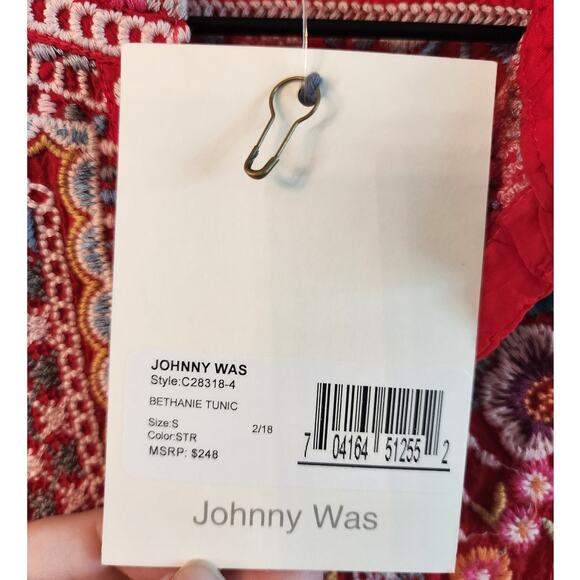 NWT Johnny Was Bethanie Tunic Red Embroidered SZ Small Boho - Picture 5 of 7